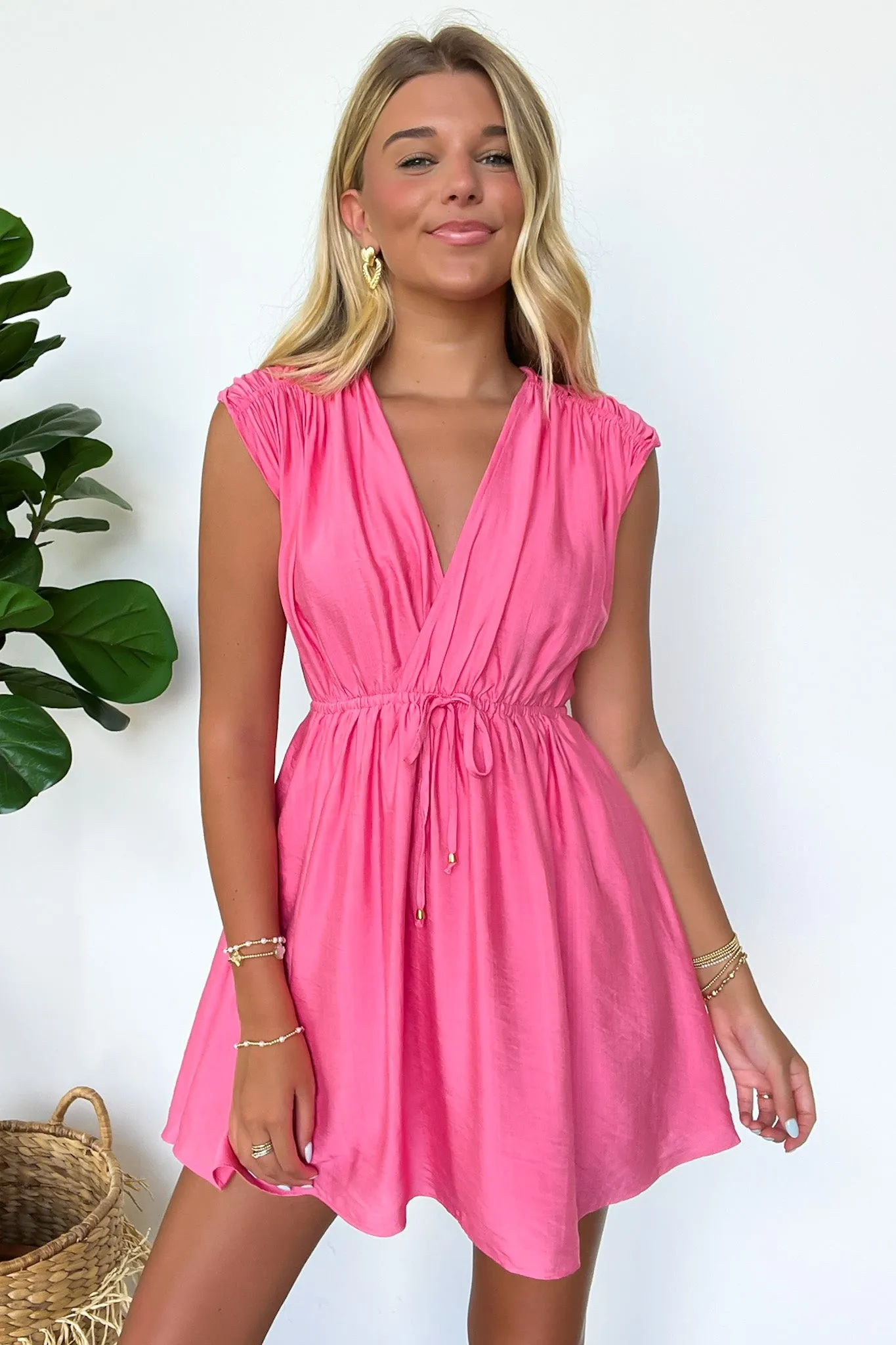 Nadia Ruched Wrap Dress