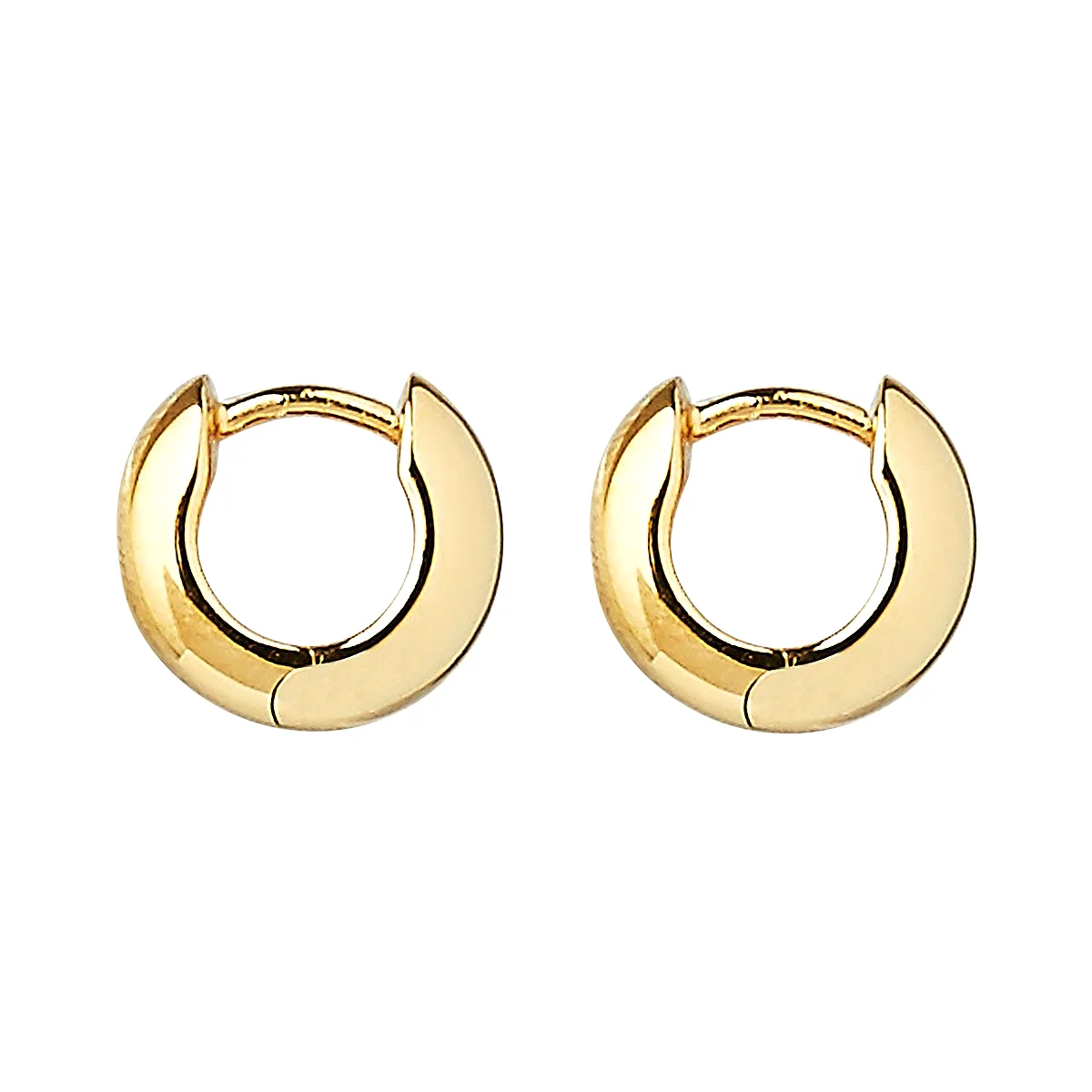 Najo Dora Oval Huggie Yellow Gold Earrings