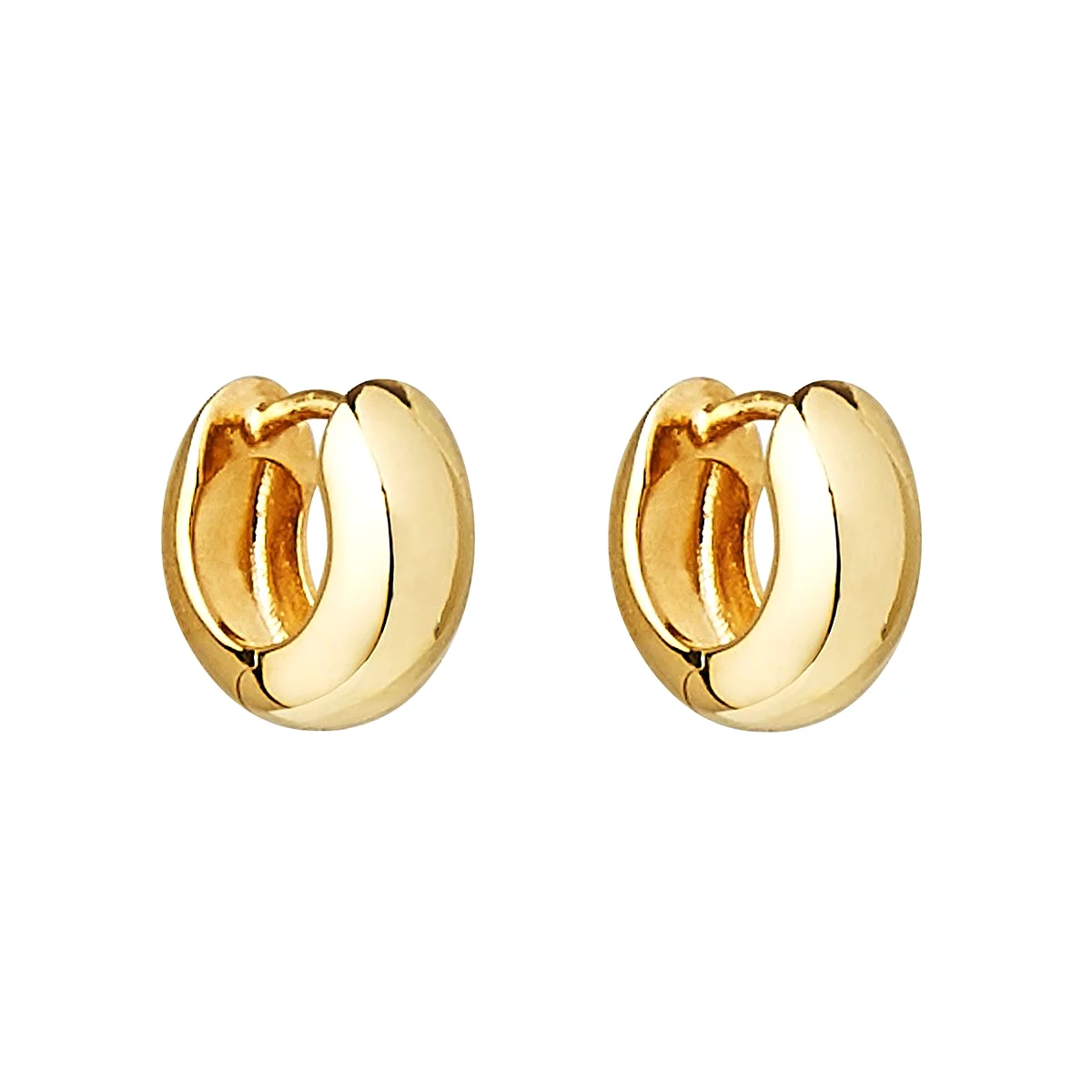 Najo Dora Oval Huggie Yellow Gold Earrings