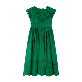 Naomi Embroidered Maxi Dress LONG LENGTH-Green