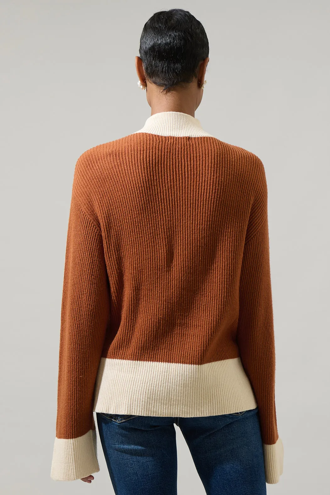 Paula Colorblock Wide Sleeve Sweater