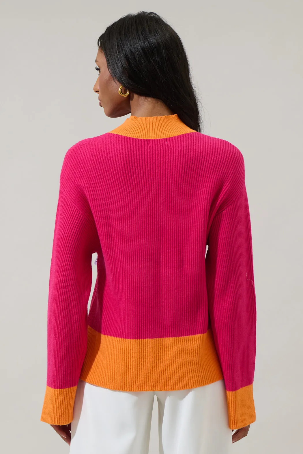 Paula Colorblock Wide Sleeve Sweater