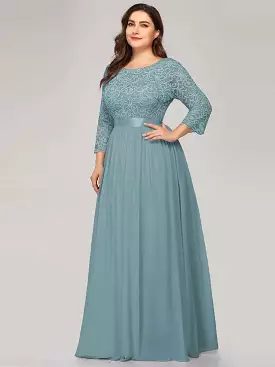 Plus Size Long Dress with Half Sleeve Size 24 Style 12074