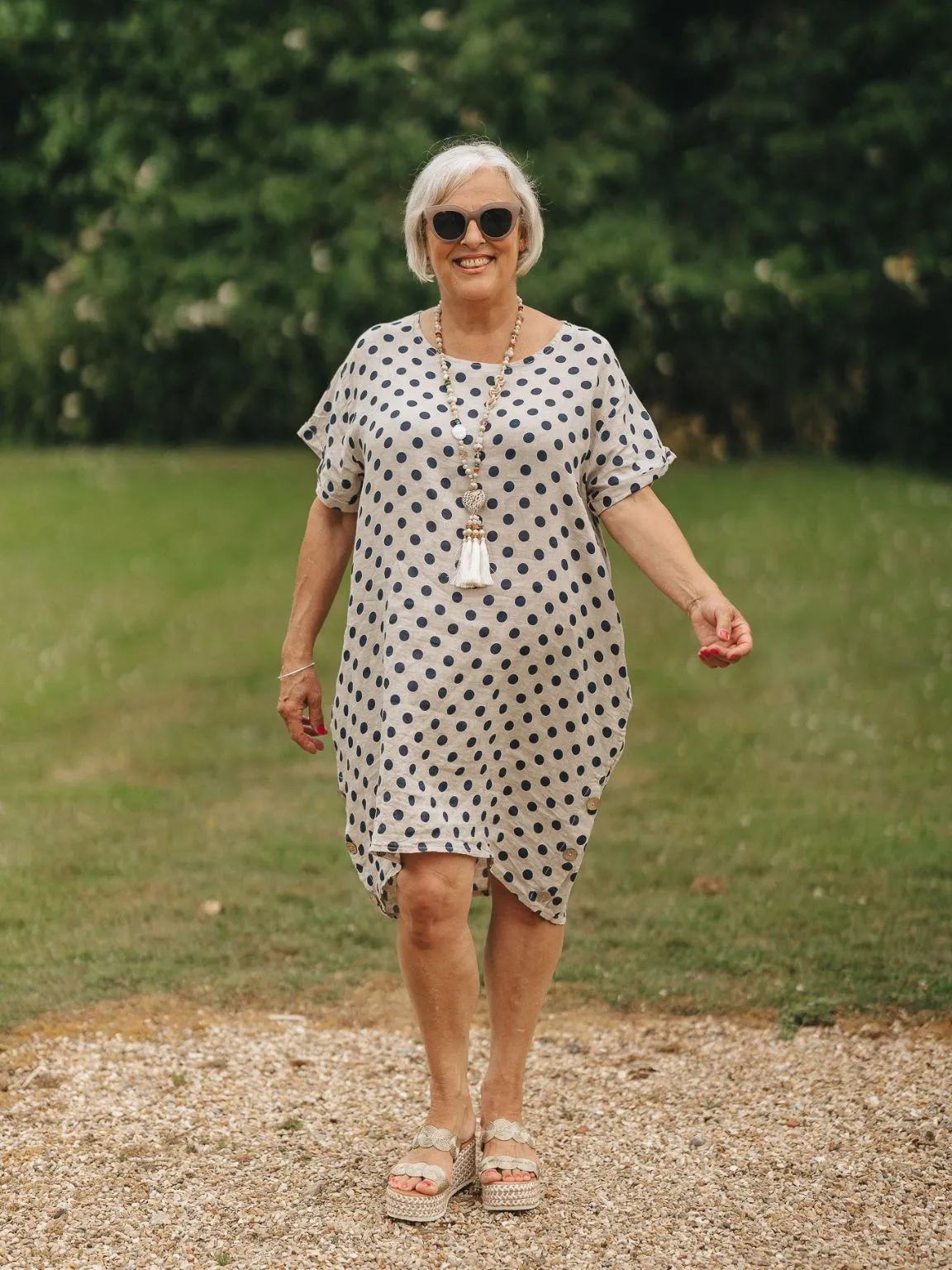 Polka Dot Button Dress Lilly