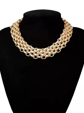 Punk Multi Layered Gold Color Chain Choker Necklace Jewelry for Women Hip Hop