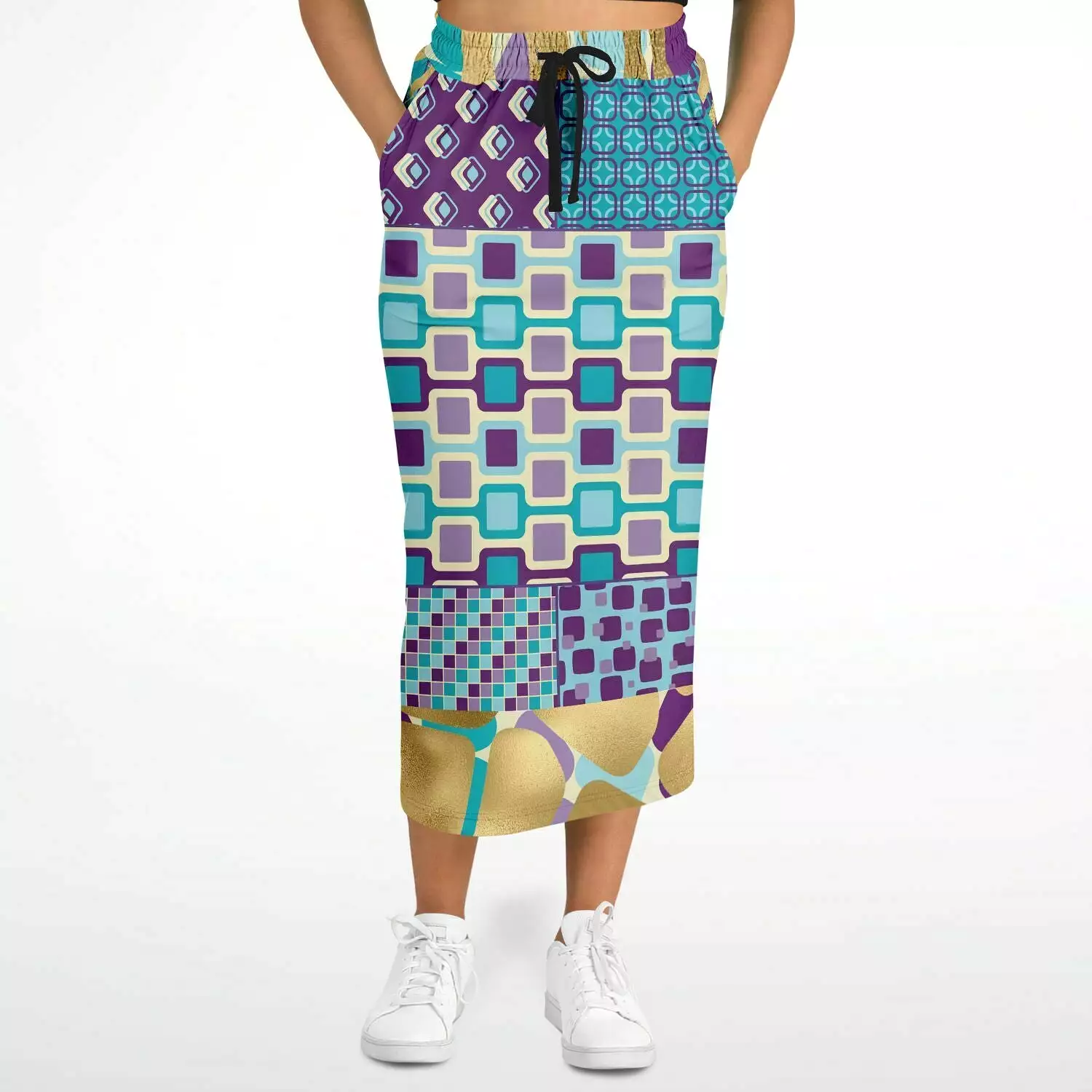 Purple Jetson Eco-Poly Long Pocket Skirt