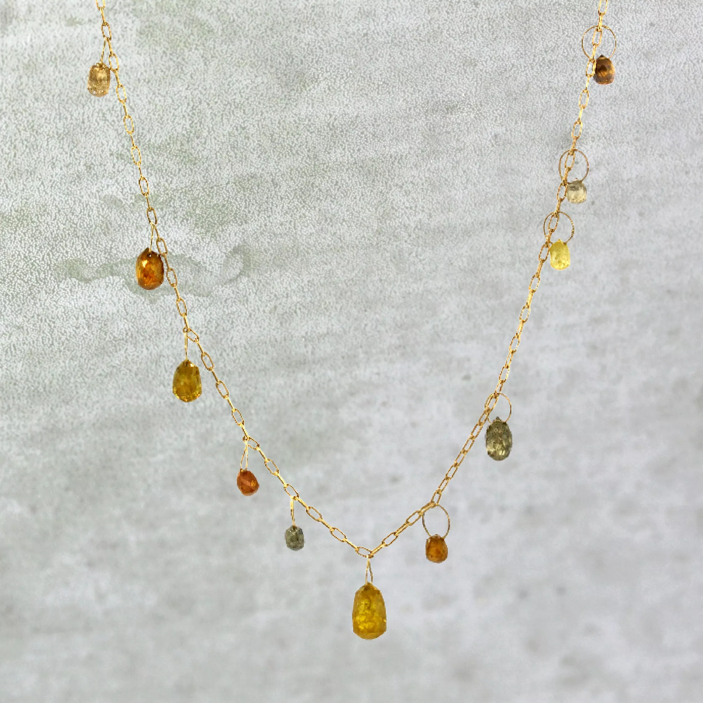 Raw Diamond Briolette Necklace