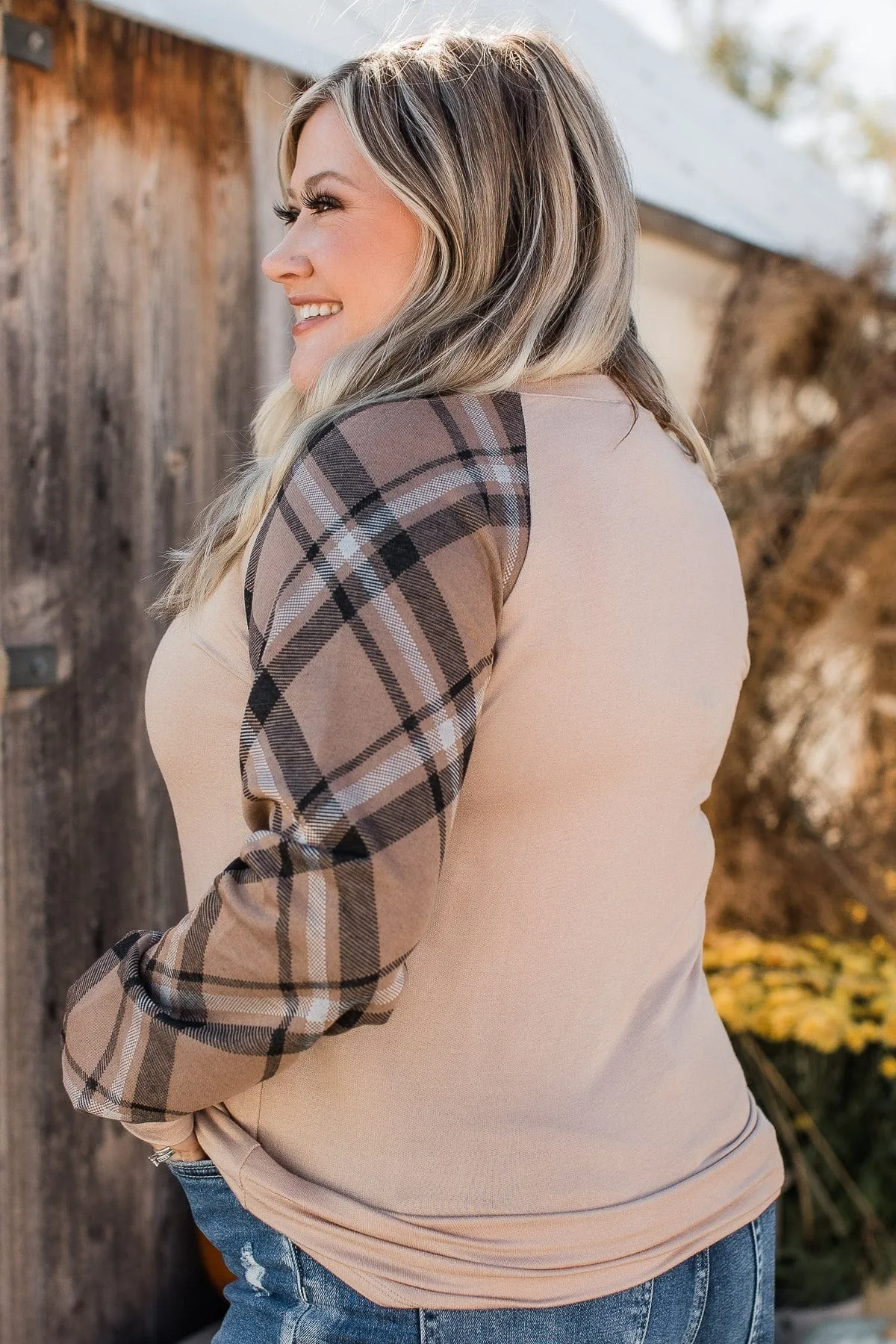 Reminders Of Fall Long Sleeve Top- Mocha