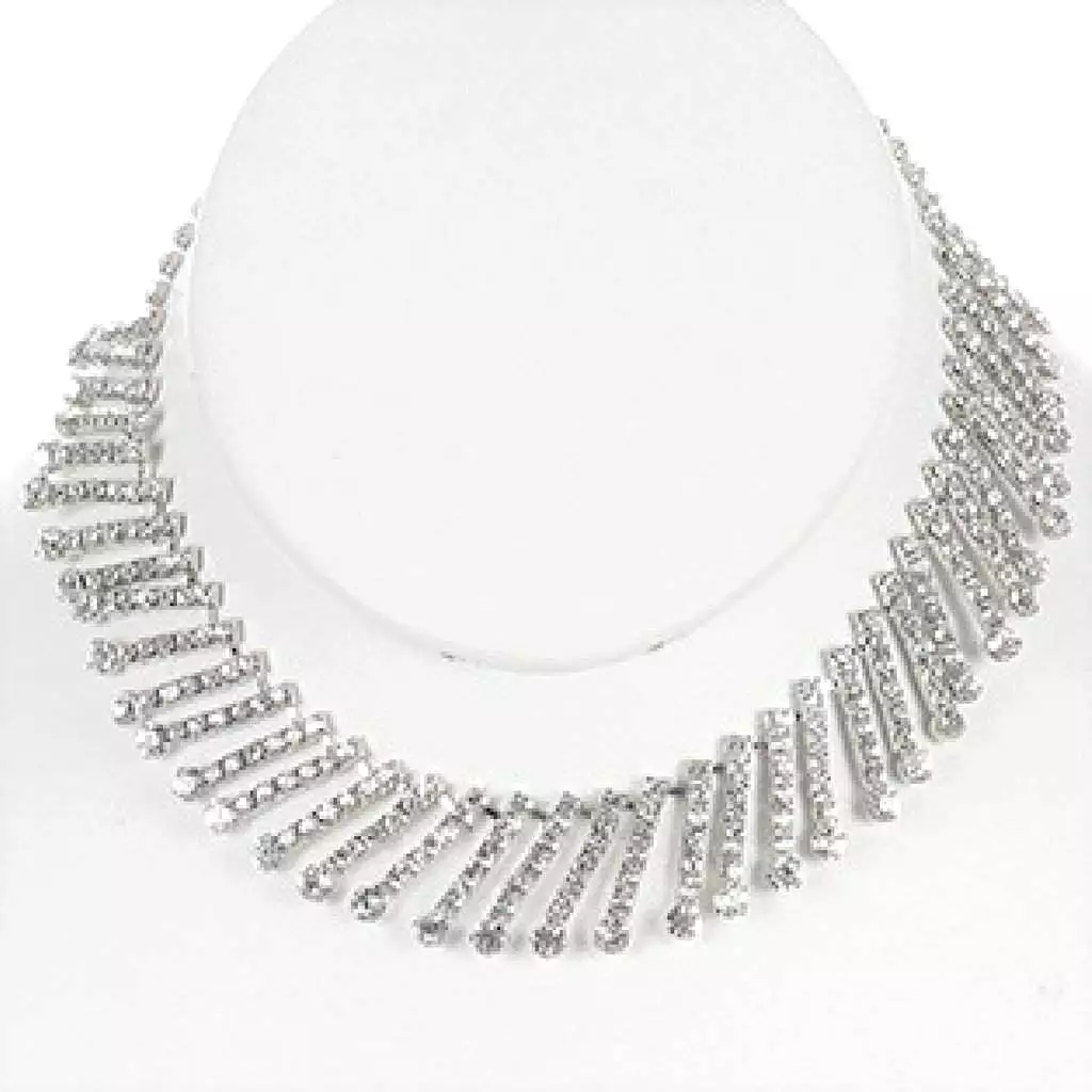 Rhinestone Fringe Choker