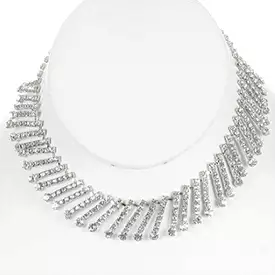 Rhinestone Fringe Choker