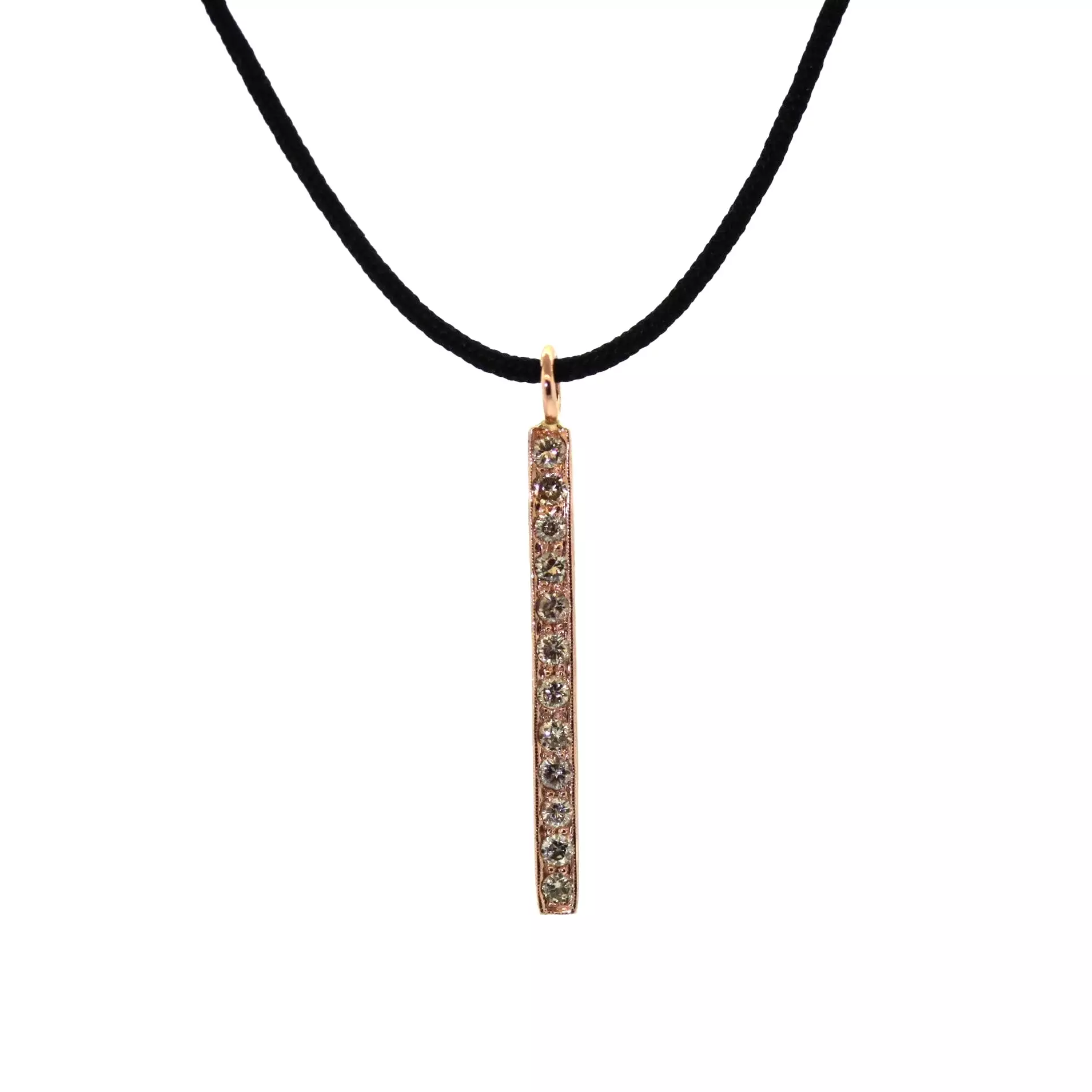 Rose Gold Diamond Bar Necklace