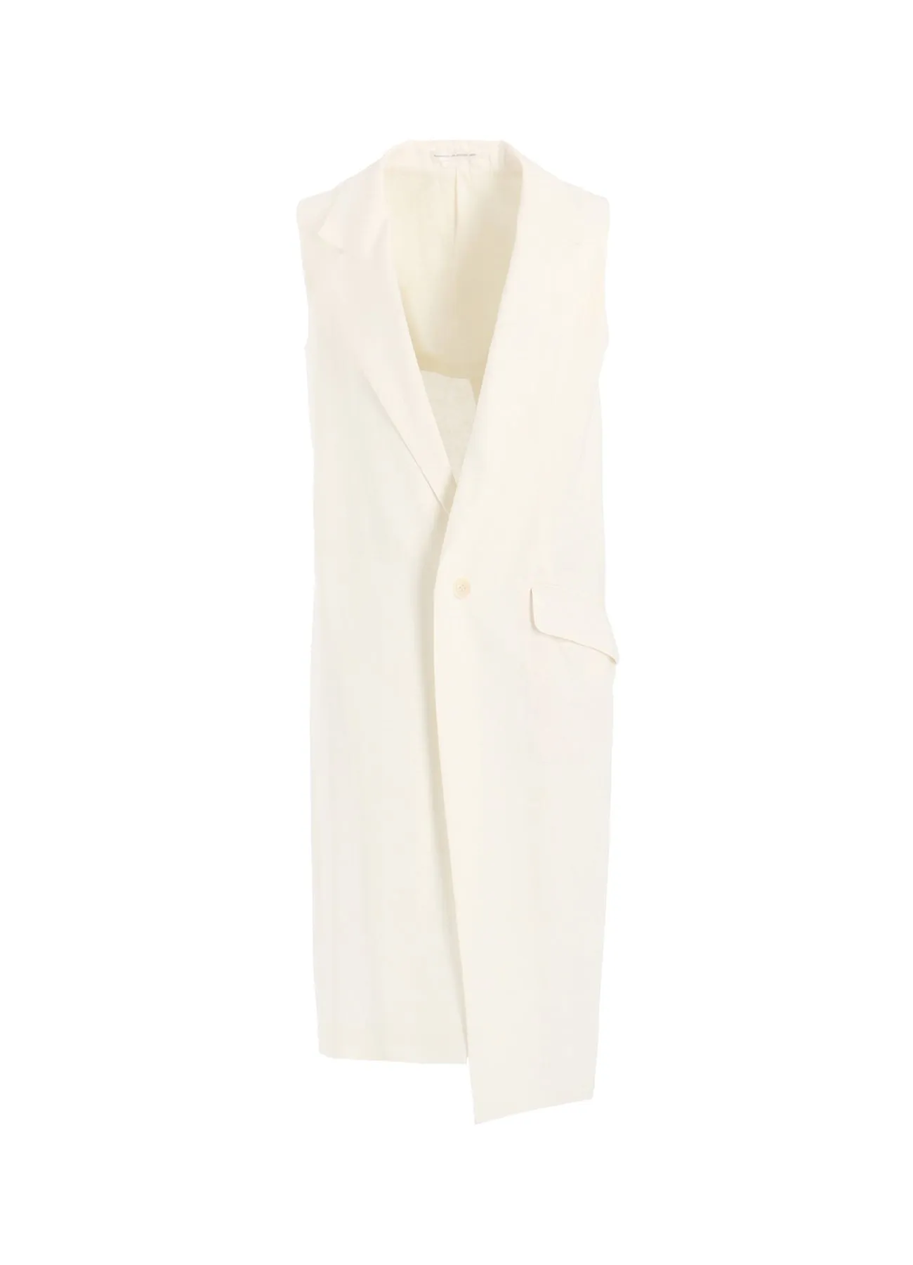 RY/LI CANVAS SLEEVELESS ASYMMETERIC JACKET