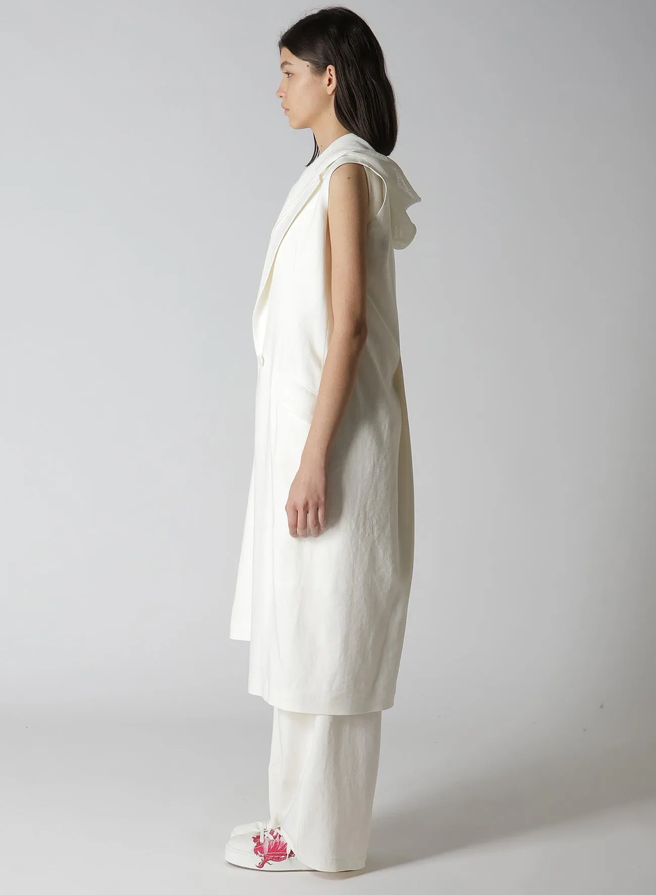 RY/LI CANVAS SLEEVELESS ASYMMETERIC JACKET