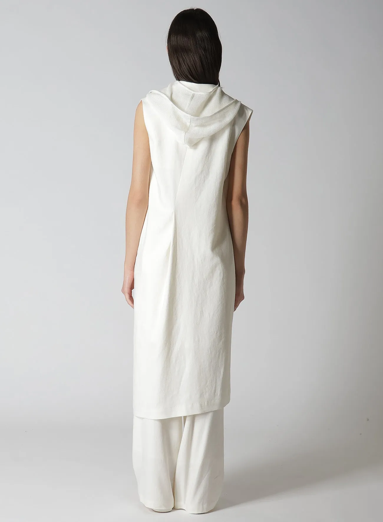 RY/LI CANVAS SLEEVELESS ASYMMETERIC JACKET