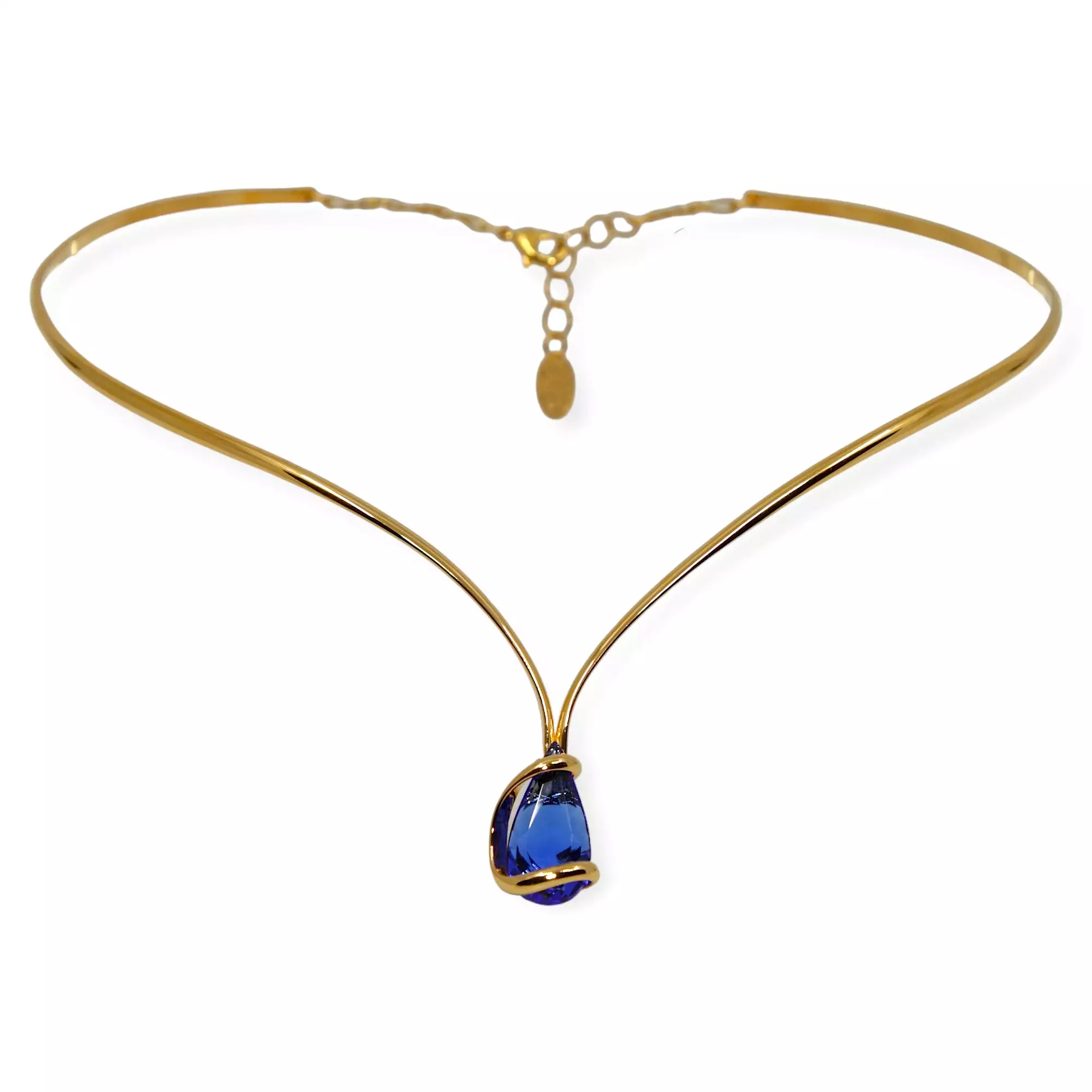 SAPPHIRE DROP CRYSTAL NECKLACE