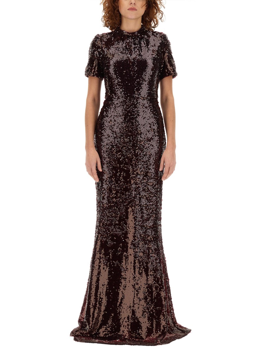 SELF-PORTRAIT    LONG DRESS WITH SEQUINS