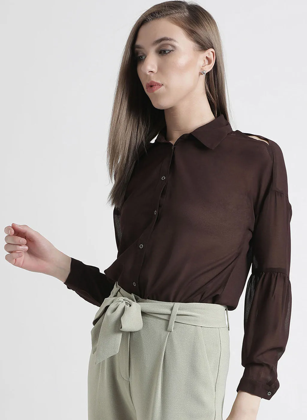 Shirt With Blouson Sleeve