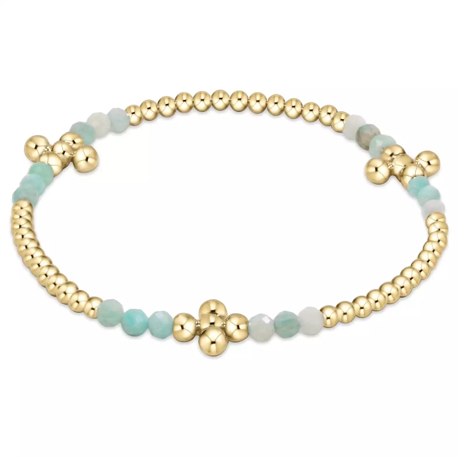 Signature Cross Gold Bliss Pattern  2.5mm Bead Bracelet