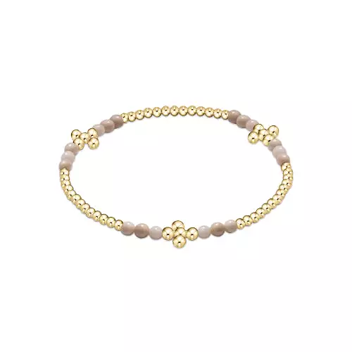 Signature Cross Gold Bliss Pattern  2.5mm Bead Bracelet