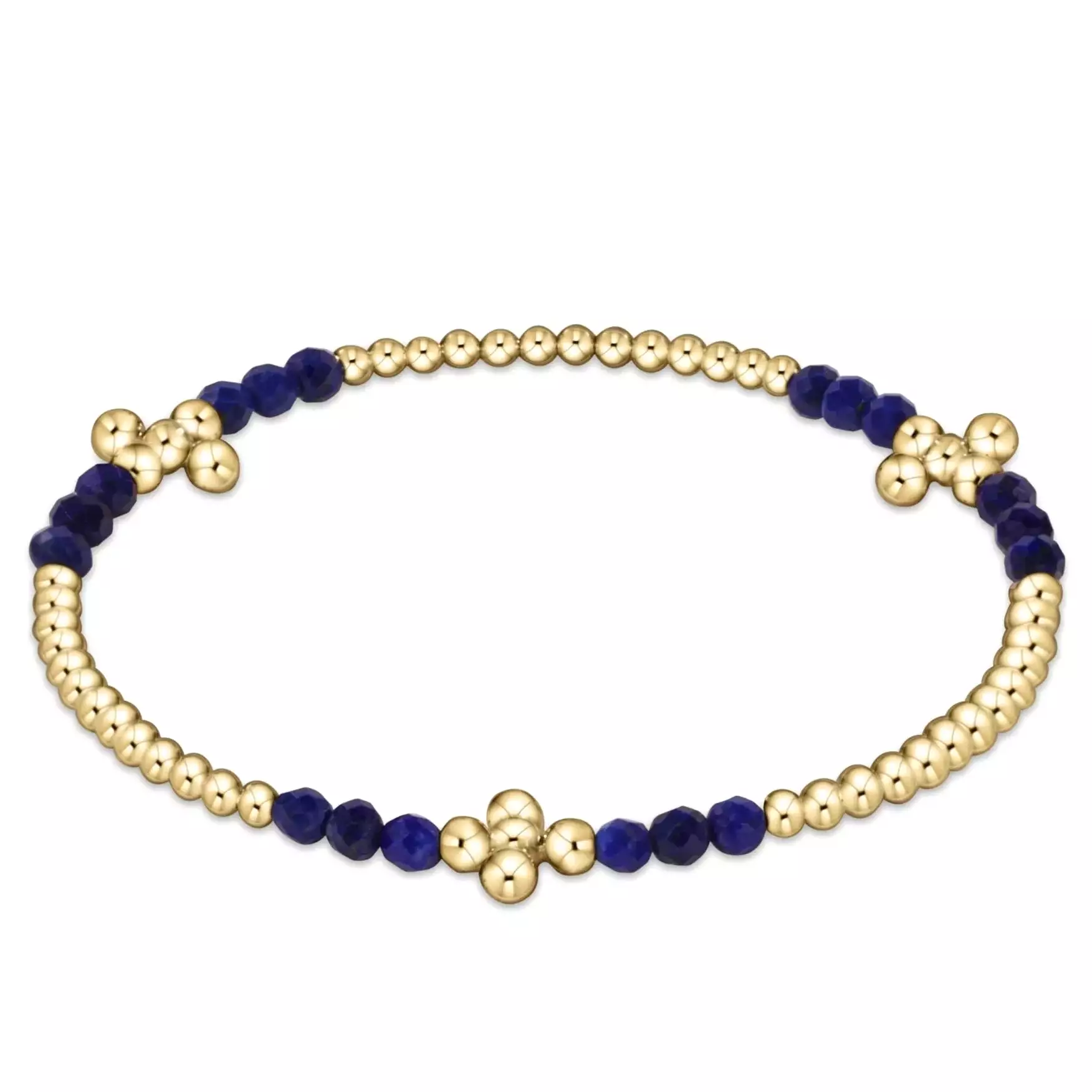 Signature Cross Gold Bliss Pattern  2.5mm Bead Bracelet