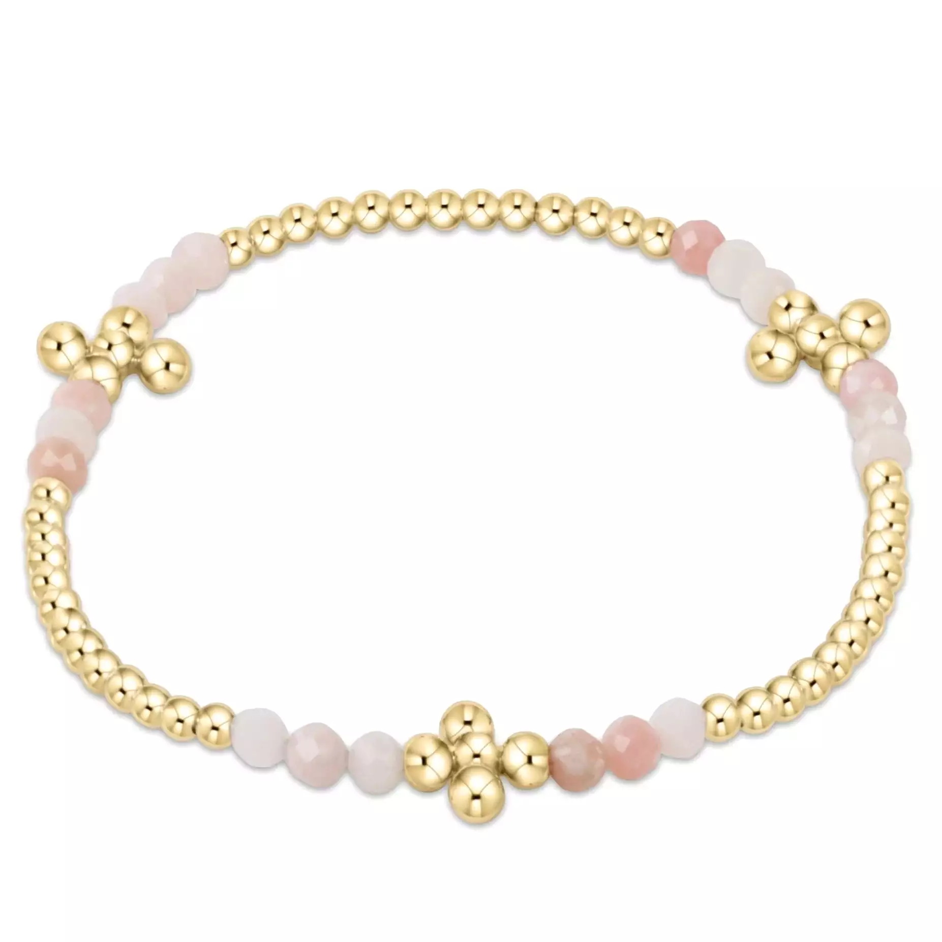 Signature Cross Gold Bliss Pattern  2.5mm Bead Bracelet