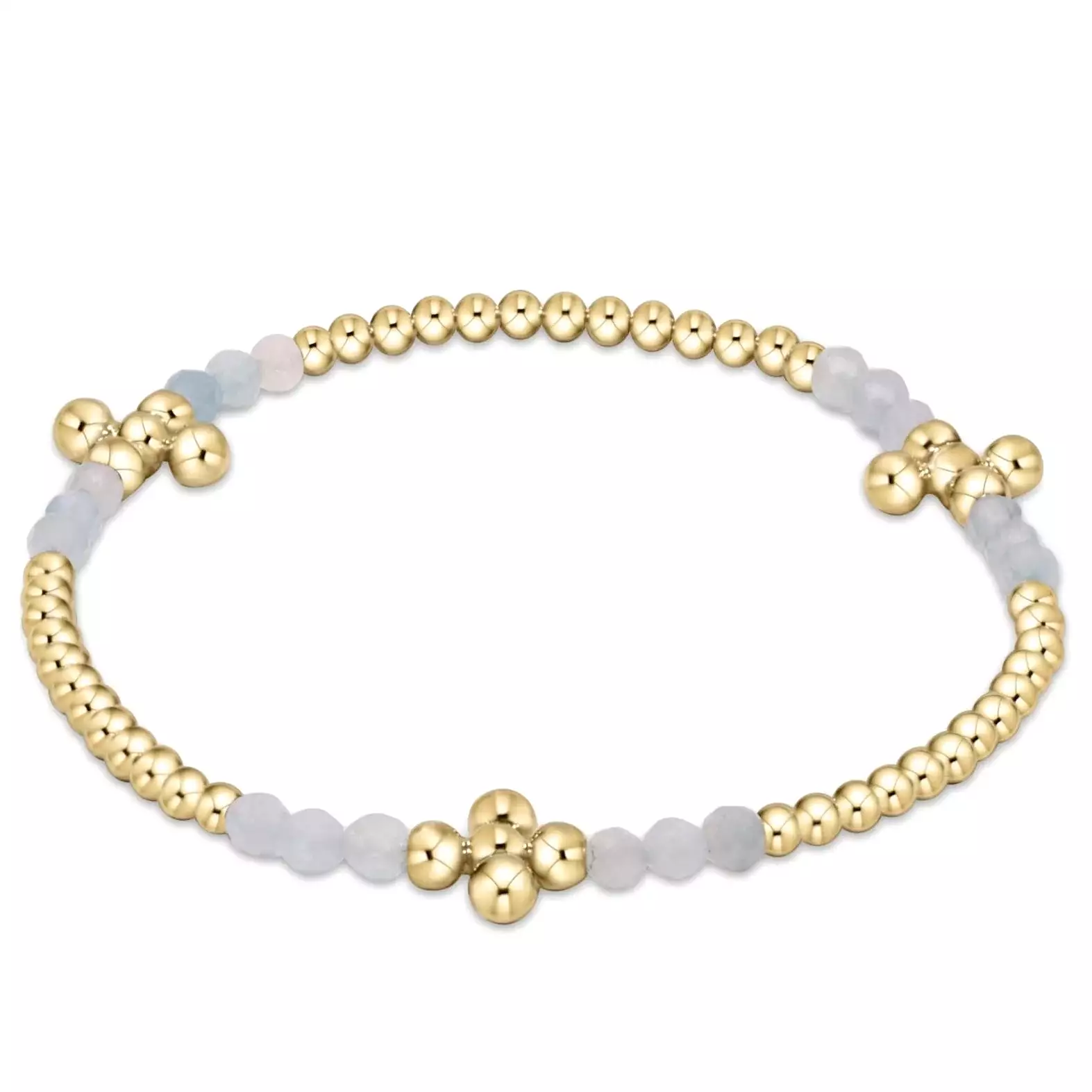 Signature Cross Gold Bliss Pattern  2.5mm Bead Bracelet