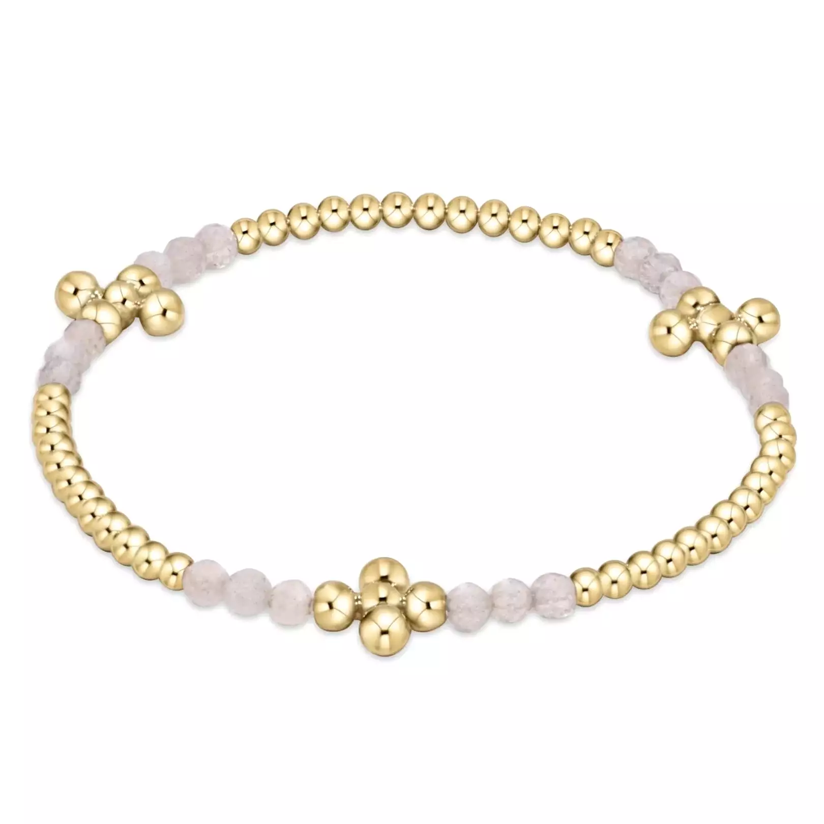 Signature Cross Gold Bliss Pattern  2.5mm Bead Bracelet