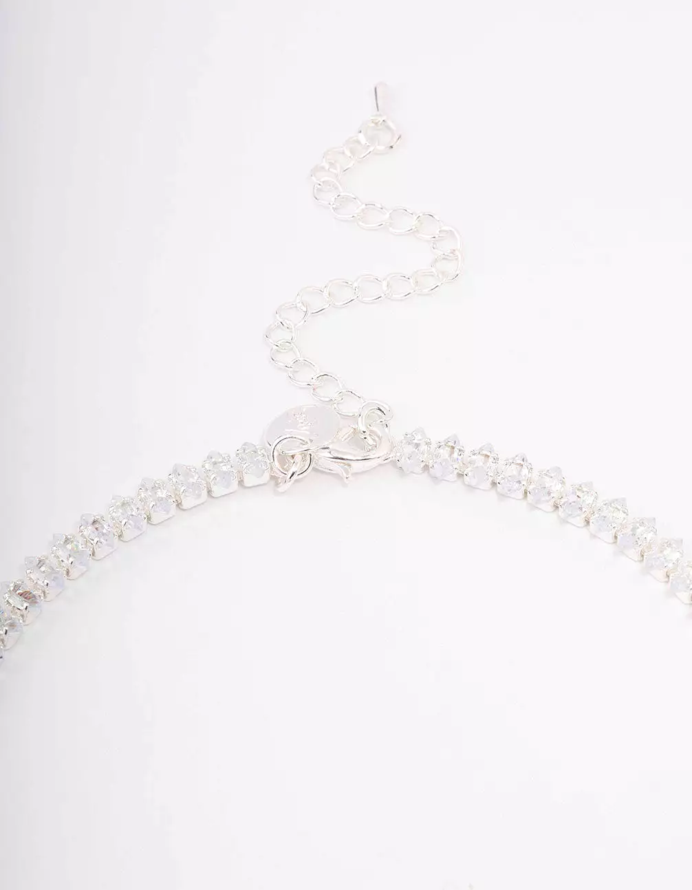 Silver Cubic Zirconia Marquise Drop Necklace