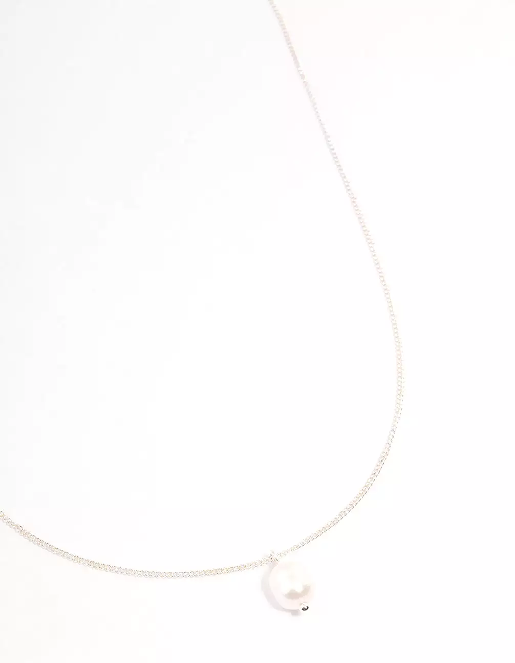 Silver Freshwater Pearl Drop Necklace