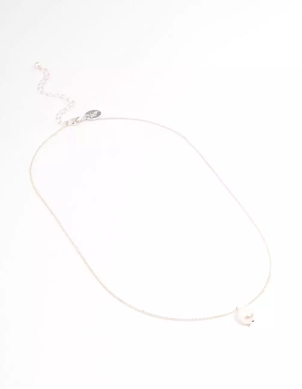 Silver Freshwater Pearl Drop Necklace