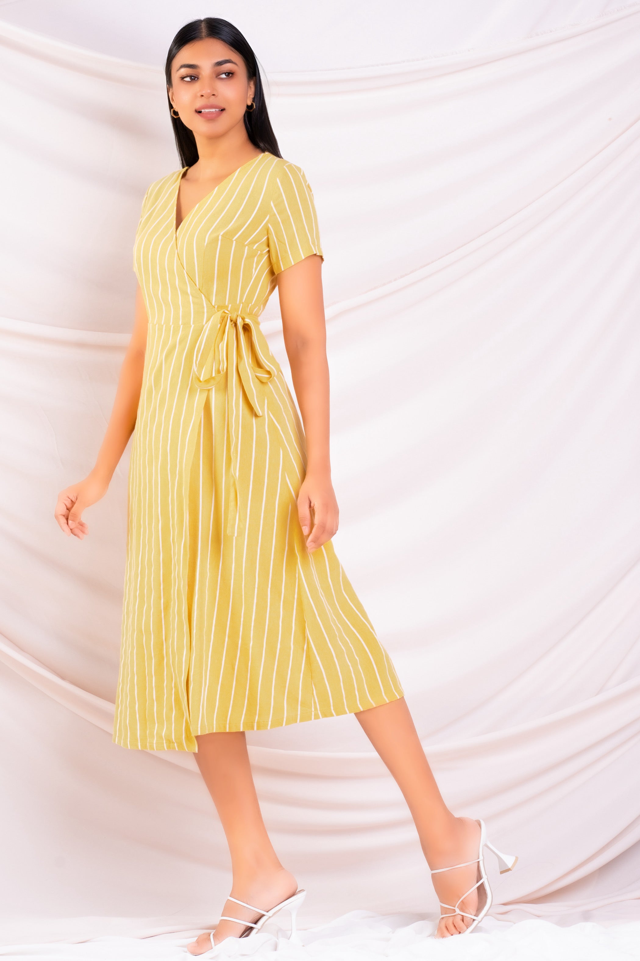 Stripe Wrap Dress