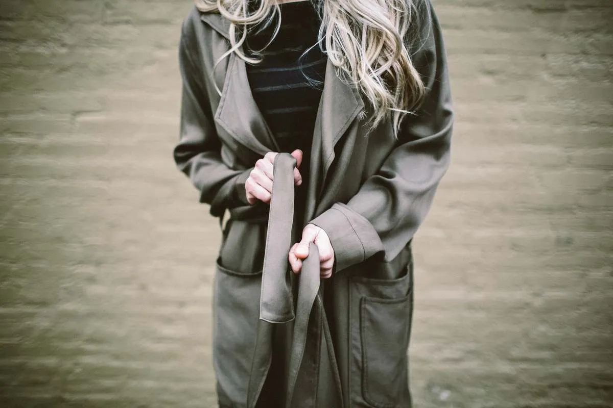 Tencel Trench Coat - gray