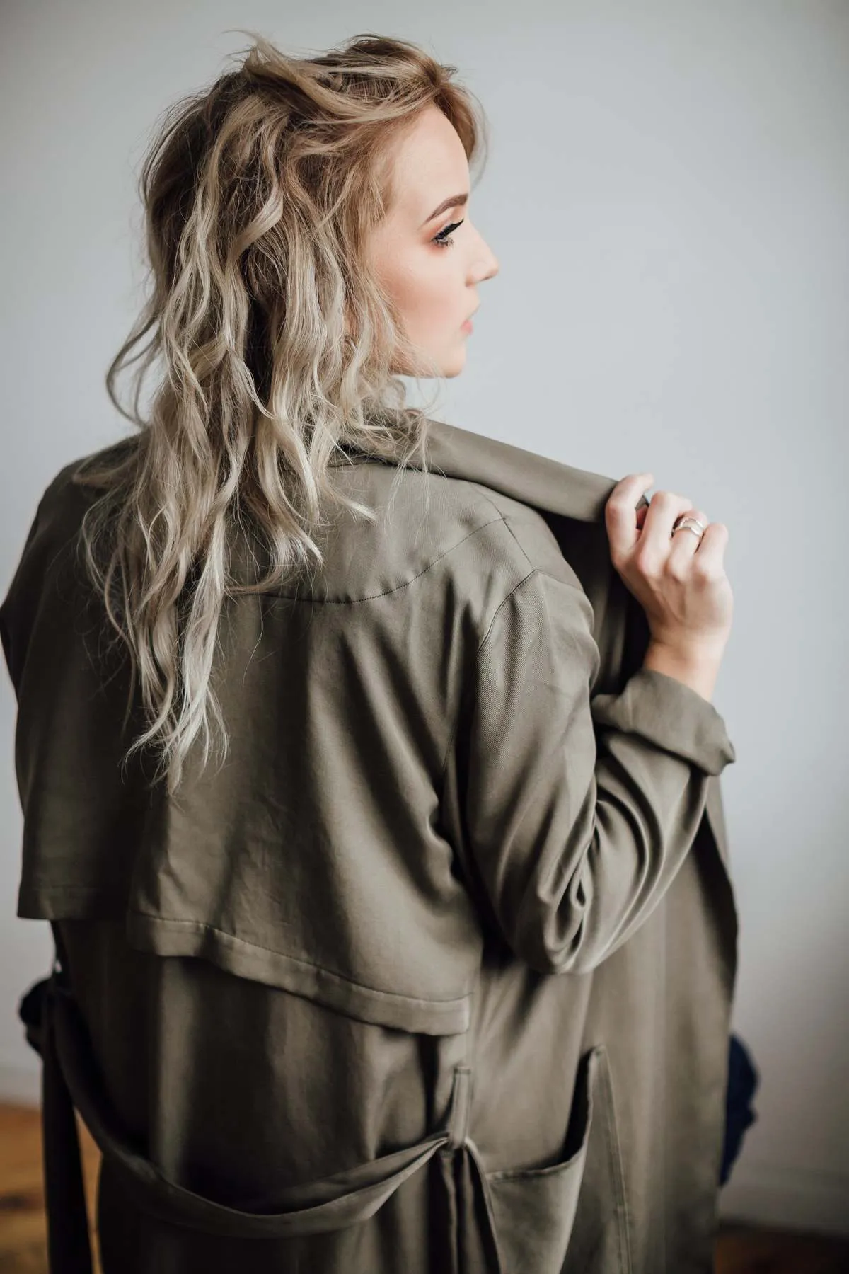 Tencel Trench Coat - gray