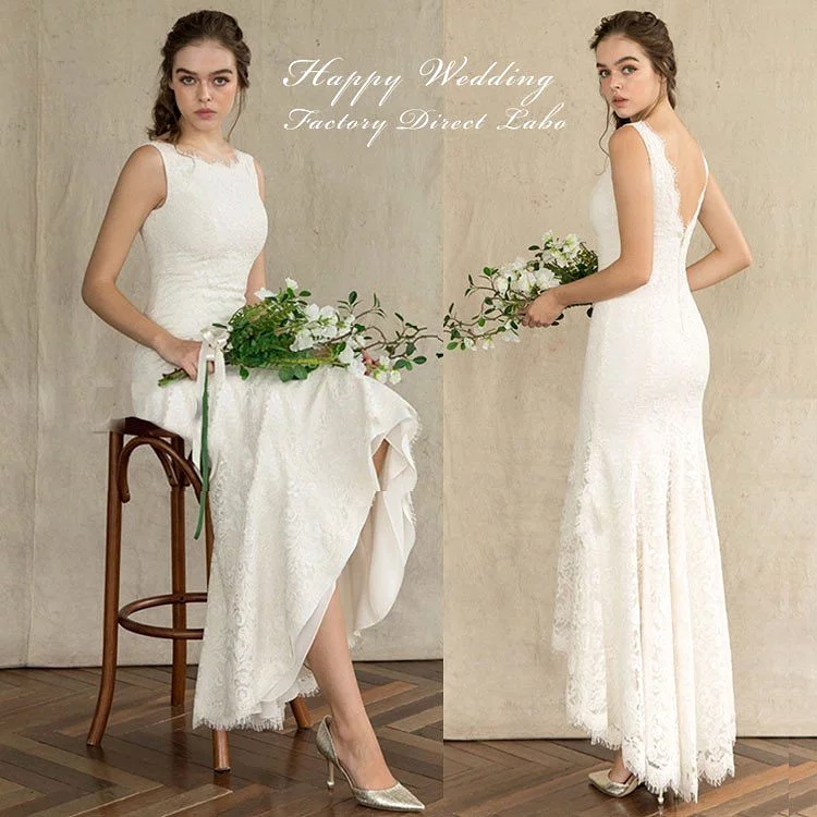 The Kordele Wedding Bridal Sleeveless Lace Dress