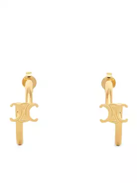 TRIOMPHE ASYMMETRIC HOOP EARRINGS IN BRASS GOLD FINISH