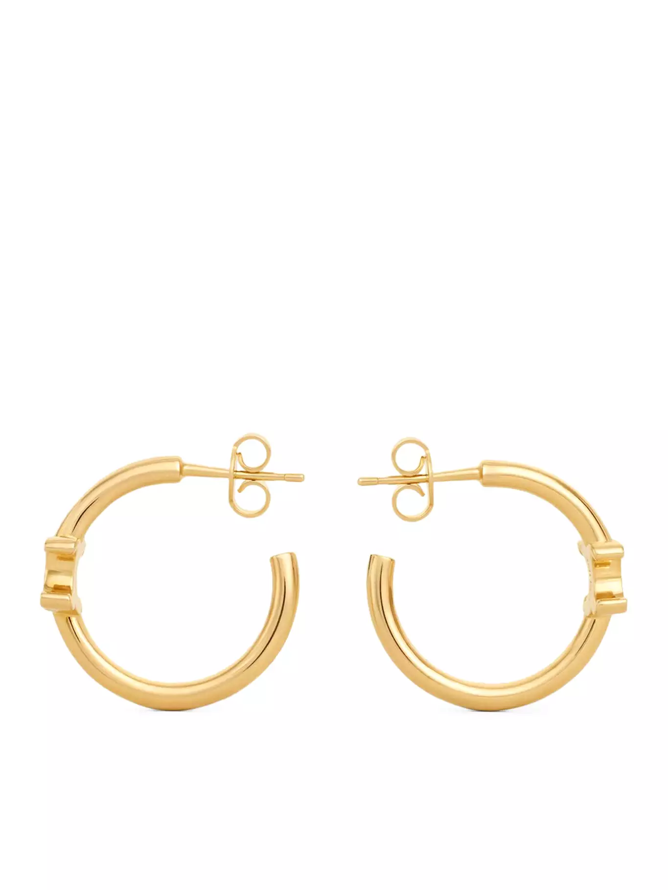 TRIOMPHE ASYMMETRIC HOOP EARRINGS IN BRASS GOLD FINISH