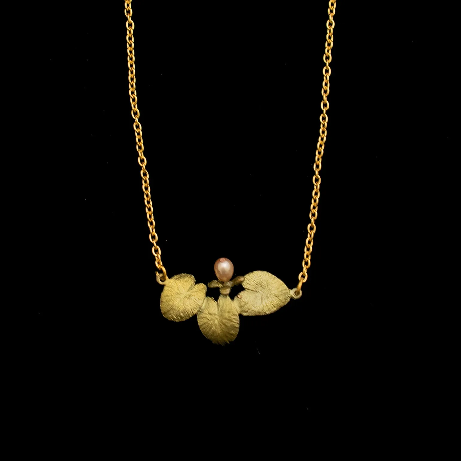 Water Lily 16 Inch Adjustable Dainty Pendant Necklace by Michael Michaud