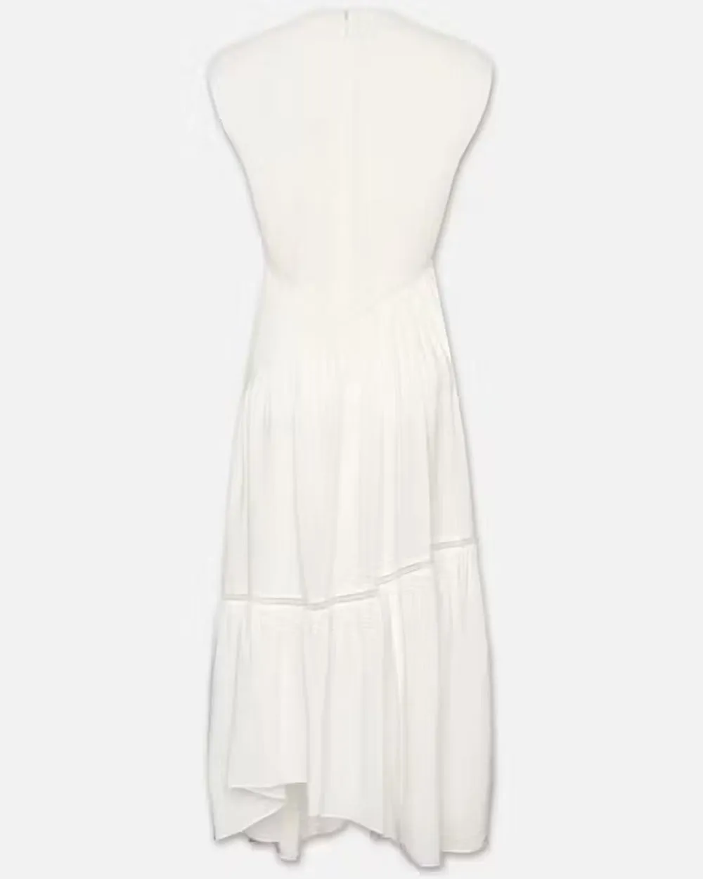 White Gathered Lace Dress