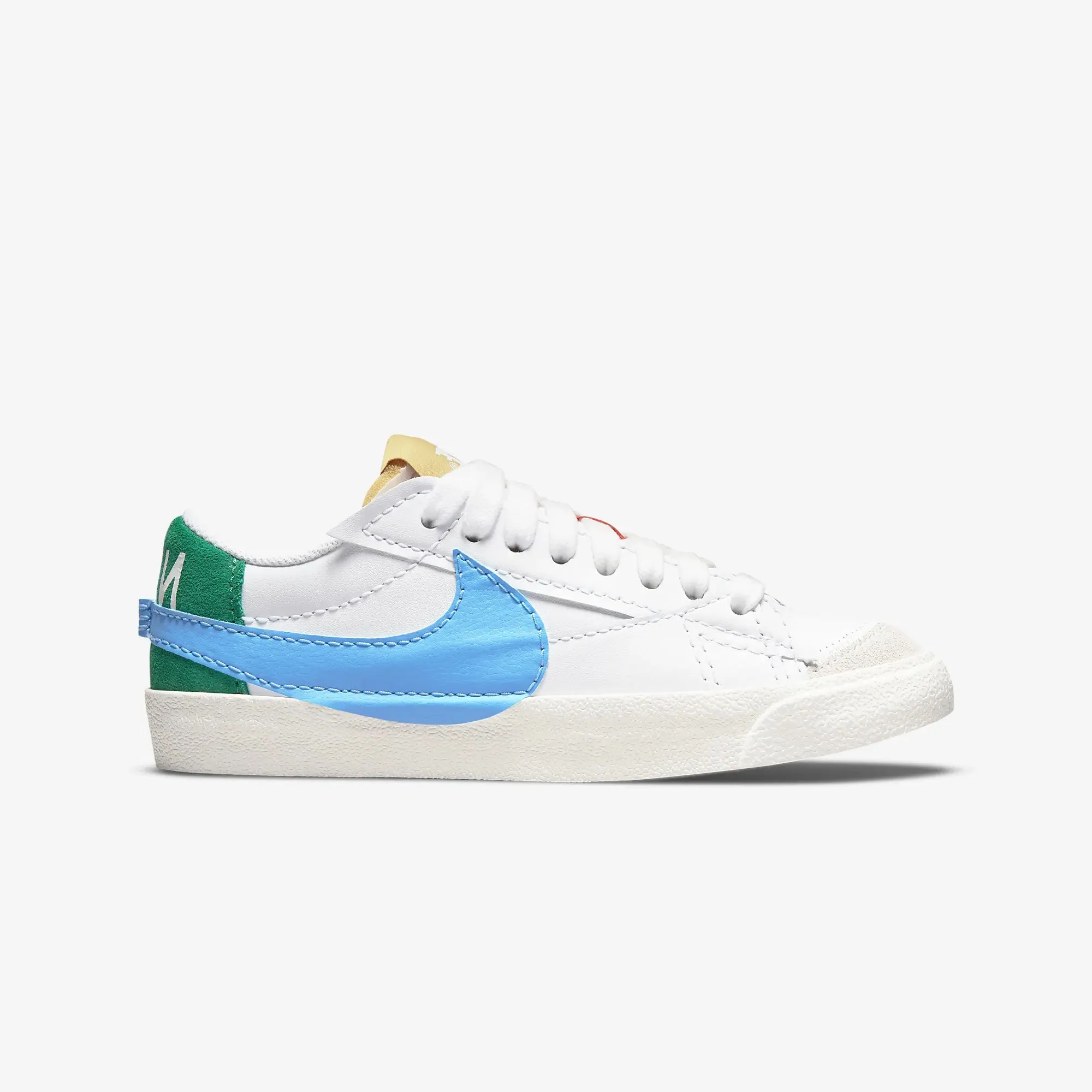 WMN'S BLAZER LOW '77 JUMBO 'WHITE/MALACHITE-UNIVERSITY BLUE'