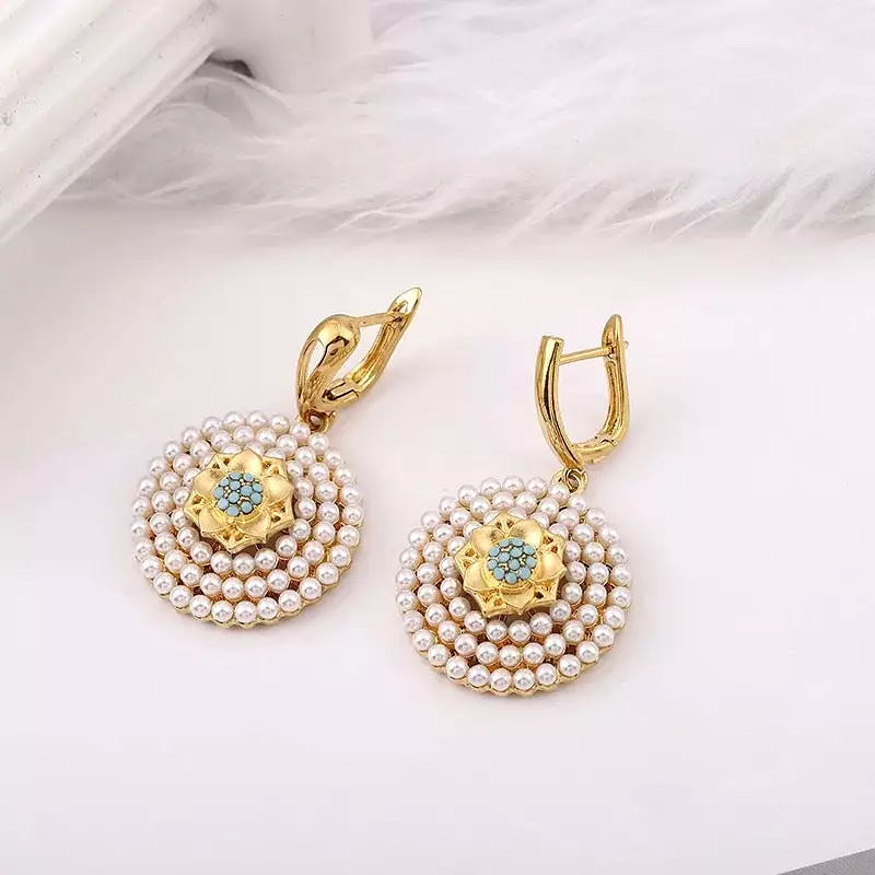 Women Fashion Gold Necklace Earring Set S4674502