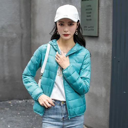 Women's Casual Solid Color Zipper Coat Down Jacket