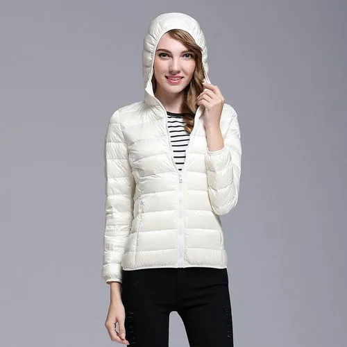 Women's Casual Solid Color Zipper Coat Down Jacket