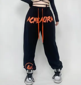 Women's Solid Elastic Waist Hip Hop Loose Streetwear Joggers Pants