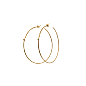 Yellow Gold & Bezel Set Diamond Hoops