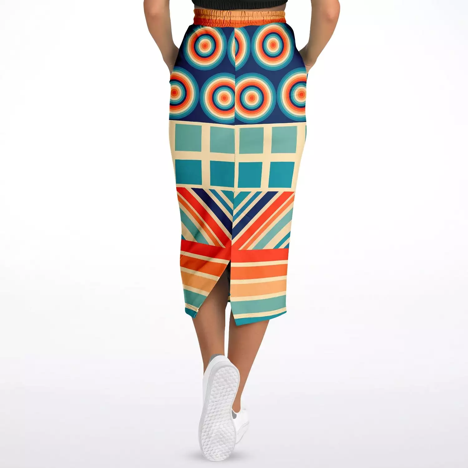 Ziggy Out Retro Eco-Poly Long Pocket Skirt